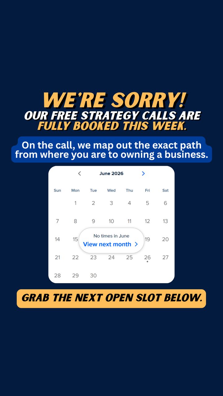 Reference: We're sorry, calls fully booked calendar ad