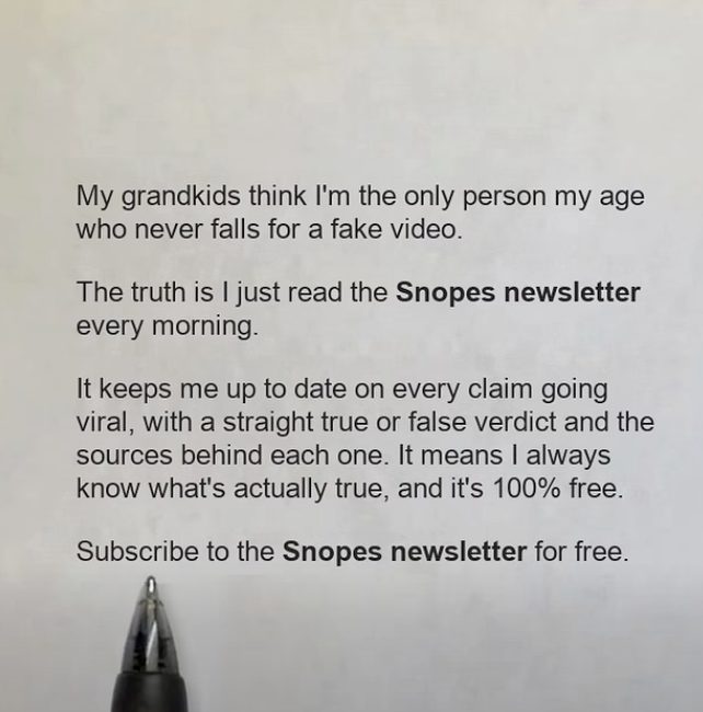Winning ad: printed note with a pen